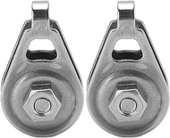 2Sets Stainless Steel Pulley Block, Pulley Blocks Rope Runner Kayak Boat Accessories, for Kayak Canoe Boat Anchor Trolley Kit, Sailing Pulley Visual Anchor Fishing Pulley