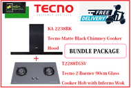 TECNO HOOD AND HOB BUNDLE PACKAGE FOR ( KA 2238BK &amp; T 2288TGSV ) / FREE EXPRESS DELIVERY