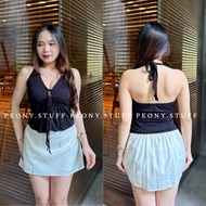 Kenzy Top Backless TopTALI Trendy Korean Style SpandexWanita Backless Top Camisole Top
