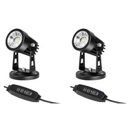 (GPBS) 2X Spot Lights Indoor Up Lights Indoor with Timer 3W Floor Spotlight Indoor Uplighting 3000K/