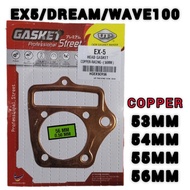 HEAD GASKET RACING COPPER HONDA EX5 HIGHPOWER/EX5 DREAM/WAVE100 (53MM/54MM/55MM/56MM)