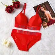8076 VS Rhinestone Embellished Bra Set | Women's Push Up Bra With Foam | Premium bra set | Push up b