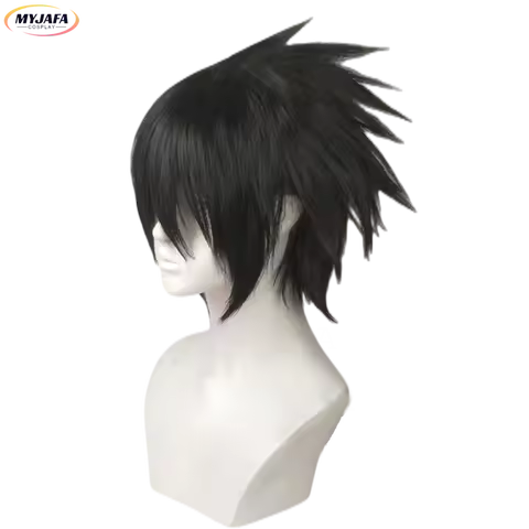 High Quality Sasuke Uchiha Cosplay Wig Short Black Heat Resistant Synthetic Hair Anime Cosplay Wigs 