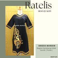 Dayak motif embroidered Dress. orang ulu clothes. Machine embroidery. Cotton
