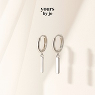 Yours by Jo S925 Sterling Silver Sleek Bar Hoop Earrings