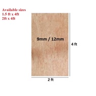 [2ft x 4ft] Papan Plywood / Solid Plywood 9mm 12mm