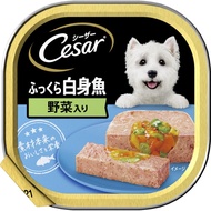 Caesar Tray for Adult Dogs x 24 Pieces Plump White Fish Vegetables Hydration Fluffy Loaf Type Compre