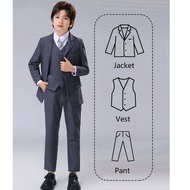Boys Suits Stripe 3-Pieces Suit Set Toddler Tuxedos Dresswear Ring Bearer Outfit Wedding Blazer Vest