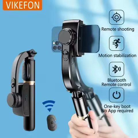 Q08 Gimbal Stabilizer Mobile Phone Video Stabilizer Bluetooth Selfie Stick Tripod for Smartphone Liv