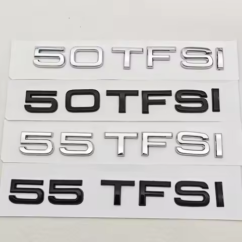3D ABS Car Lettes Logo 50 TFSI 55 TFSI Badge Rear Trunk Sticker Decals For Audi A7 A8 Q7 Q8 RS7 RS8 