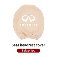 Car Black Seat Cover Headgear Headrest Covers Decoration For Infiniti Q50 FX35 Q30 G37 Q70 QX70 G35