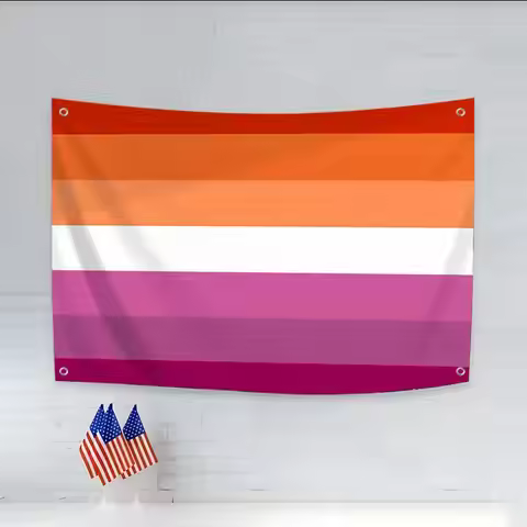 Community Culture Lesbian LGBTQ Flags Daily four rings hanging no edging for indoor use and outdoor 