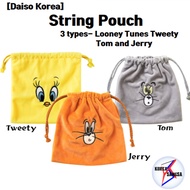 [Daiso Korea] String Pouch  3 types - Looney Tunes Tweety /Tom and Jerry