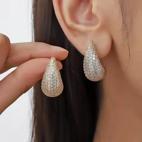 Luxury Designer Jewelry Water Drop Earrings with Zircon Stone Luxury Ear studs Sparkling Pepper Earr