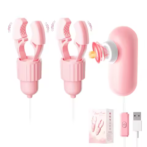 Nipple Clip Sucking Vibrator Clitoral Breast Tongue Vibrator G-spot Stimulator Female Orgasm Flirtin