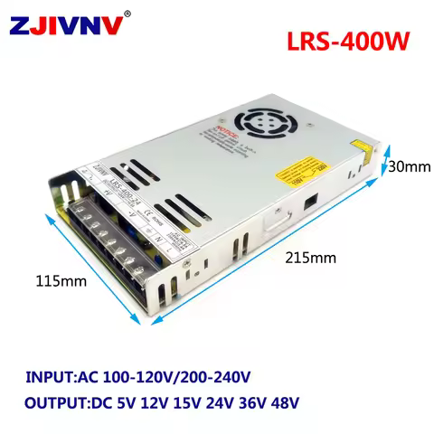 LRS-400-12v 24v 36v 48v LRS-400-12 12V 33.3A, 24V 16.6A 400W Single Output Switching Power Supply