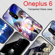 Oneplus 6 case cover tempered glass back cover hard cartoon fashion casing