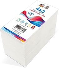 Double Dragon 5000 Premium Coated Direct Thermal Labels Fanfold 4 x 6 Inch Self-Adhesive Compatible 
