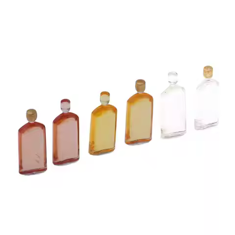 Set of 6 Pieces Miniature Whisky Bottles Model Dollhouse Foods Groceries Kitchen Fairy Garden Decora
