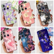 For Itel A58 A49 Casing New Fashion Flower Butterfly Soft Silicone Protective Cover For Itel A58 Pro