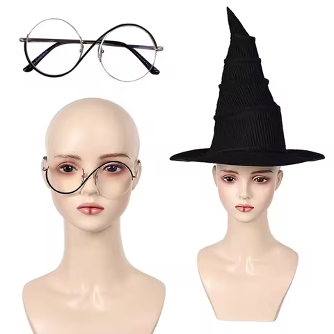 Elphaba Cosplay Glasses Witch Hat Black Classic Costume Accessory for Adults Kids Girl Halloween Car