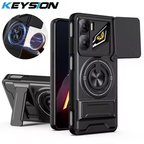 KEYSION Magnetic Phone Case for ZTE nubia Neo 3 5G Slide Camera Protection Upright Kickstand Shockpr