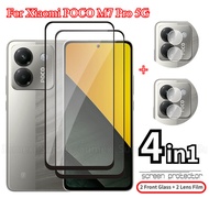 4in1 Tempered Glass For Xiaomi Poco M7 Pro 2025 Screen Protector Film Camera Lens Protective Films C