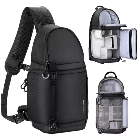 K&F Concept Camera Crossbody Bag Waterproof Camera Shoulder Sling Bag DSLR/SLR Camera Case Photograp