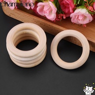 CHAMPIONO 50PCS Wooden Rings, 50MM Unfinished Surface Wood Craft Rings, Wood Handmade DIY Round Wood