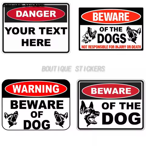 CUSTOM DANGER SIGN - Electrical Danger Safety Sign Placard Sticker Decal BEWARE OF THE DOG Safety Si