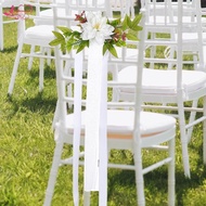 Abbraccia Floral Chair Back Design for Weddings, Simulated Flowers for Aisle Decoration