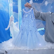 Girls Summer Princess Elsa Dress 2025 Children Sleeveless Summer Dress Frozen Mermaid Dress 60317
