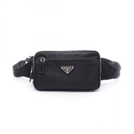 【二手】Prada PRADA 腰包/斜背包 TESSUTO 2VL977 黑色尼龍皮革三角 Logo 腰包 男士二手 A