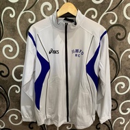 Jaket Tracktop Original Asics: Putih Biru Motif