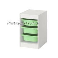 HIJAU 595.839.63 TROFAST Storage combination with box, white,/, light green, 34x44x56 cm