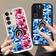 Q-27 bape shark Black white Case for VIVO IQOO Z9 Y200 U5X T3 Y300 Y19S Pro Lite 5G