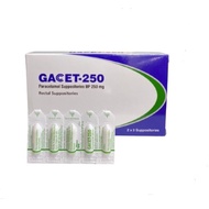 GACET-250MG / 125MG 10S PCM PARACETAMOL SUPP SUPPOSITORIES UBAT DEMAM SUMBAT PUNGGUNG BABY