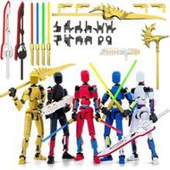 T13 Posable Action Figure Fully Assembled, Multi-Color Titan 13 Posable Action Figure Set With Laser