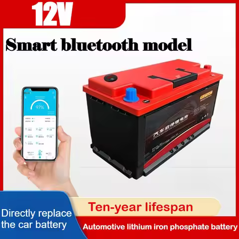 12V LiFePO4 Battery Start Stop Car Battery with Bluetooth APP Control AGM Replacement Emergency Star