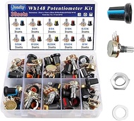 30sets WH148 Potentiometer Kit,Single-Joint Potentiometers with Rotary Knob b1k 2k 5k 10k 20k 50k 10