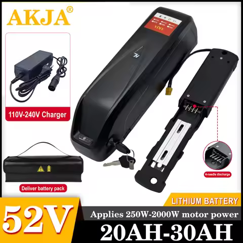 AKJA 52V 20-30AH Hailong Lithium Battery, 4-pin Bottom Discharge 35AH BMS Safe 24H Dispatch Air Fast