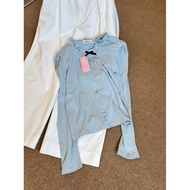 Bydoe Ribbon Button T-Shirt | K07 | Ck Ck Ck