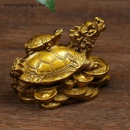 【L&Z】 1Pc Gold Feng Shui Dragon Turtle Tortoise Statue Figurine Coin Money Wealth Lu .