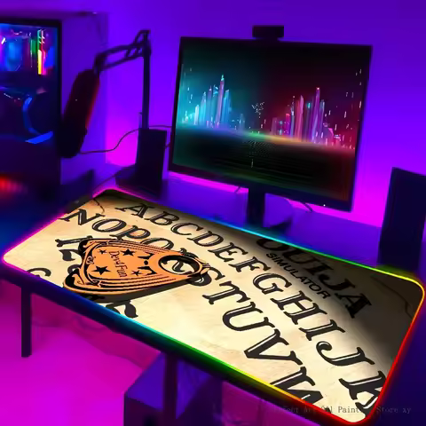 Game Ouija Boards XXL RGB Gaming Mouse Pads HD Black Gamer Accessories Large LED