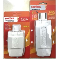 Sopoka 1-by-3, 1-by-5 smart connector with high load capacity 2200w (see clip to be clearer)