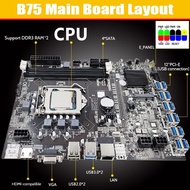 B75 ETH Miner Motherboard 12pcie Ke USB3.0+CPU G630+Thermal
