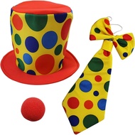 Topi Parti Lucu Kostum Badut - Topi Badut, Tali Leher Jumbo & Hidung Badut - Aksesori Badut