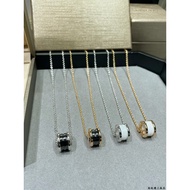 【Best quality】bv new 18k gold and black ceramic large necklace women light luxury simple commway all