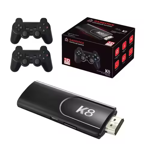 K8 Game Stick with Dual 2.4G Wireless Gamepad Support 4K HD Output Portable Classic Video Game Conso