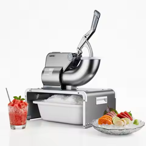 Commercial Ice Shaver 750LBS/H, 350W Electric Ice Crusher with 4 Stainless Steel Blades, 2000RPM, 2.